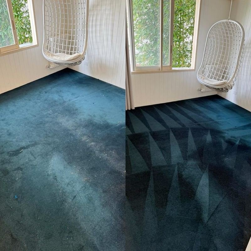 Carpet steam cleaning before and after — stains lifted